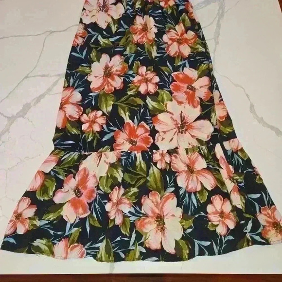 Mimi Chica Womens Strapless Ruffle Floral Maxi Dress Black Size Small - Picture 4 of 9